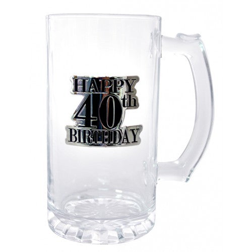 40TH BIRTHDAY BADGE STEIN