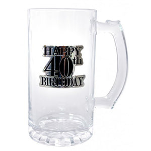 40TH BIRTHDAY BADGE STEIN