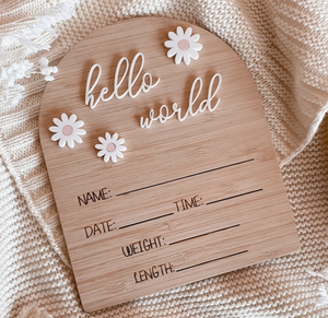 DAISY HELLO ANNOUCEMENT PLAQUE