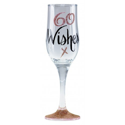 60TH BIRTHDAY WISHES ROSE GOLD FLUTE