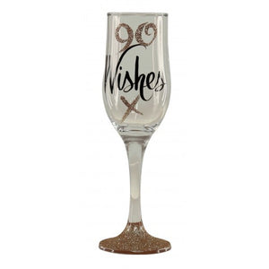 90TH BIRTHDAY ROSE GOLD WISHES FLUTE GLASS GIFT BOX