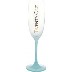 21ST TEAL NEO FLUTE GLASS GIFT BOXED