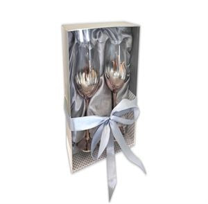 MR & MRS ROSE GOLD OMBRE CHAMPAGNE GLASSES