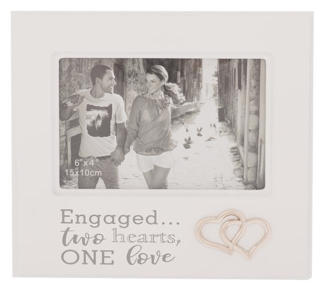SILVER ICON PHOTO FRAME ENGAGED 6X4